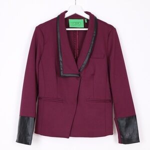 LOGO Leather Detailed Blazer